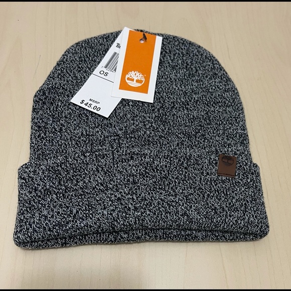 Timberland Mens Marled Cuff Beanie - Black